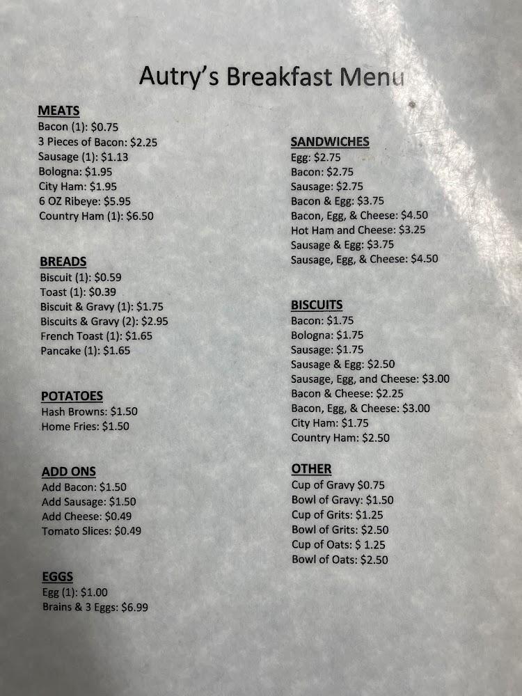 Autry's Kitchen Menu image 1